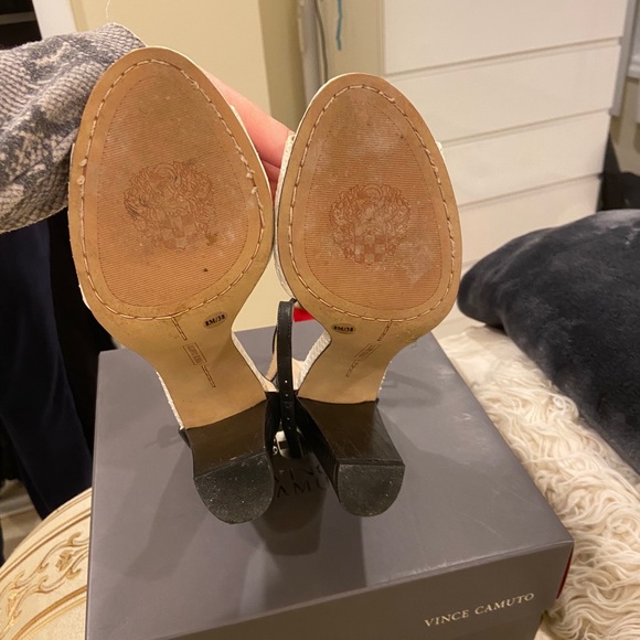 Vince Camuto Black & White Ankle Block Heel - VC Velenza - Picture 4 of 6